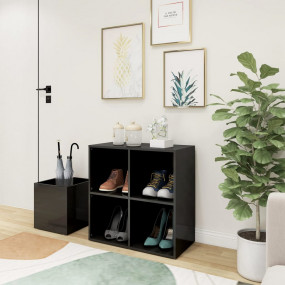 Hall Shoe Cabinet High gloss grey Engineered wood 41.3x...