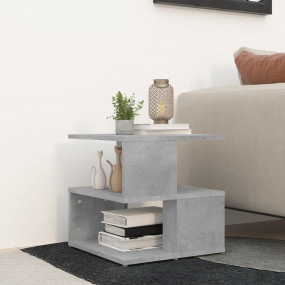 Side Table Concrete Grey Engineered Wood 15.7 in Side T...