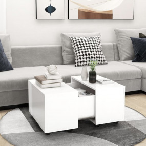 Coffee Table White Engineered wood Medium Extendable