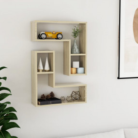 Wall Shelf Set of 2 Sonoma oak Engineered wood 19.7x5.9...