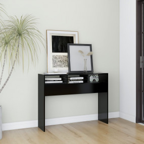 Console Table Black Engineered Wood Medium Console Tabl...