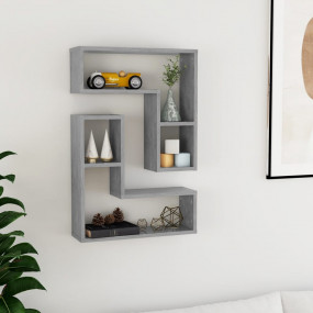Wall Shelf Set of 2 Concrete gray Engineered wood