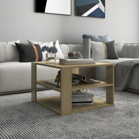 Coffee Table Sonoma oak Engineered wood 23.6x23.6x15.7 ...
