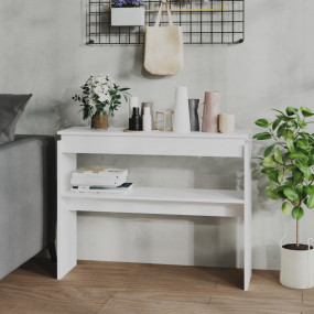 Console Table White Engineered Wood Console Table Recta...