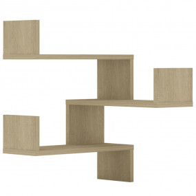 Wall Corner Shelf Set of 2 Sonoma oak Engineered wood M...