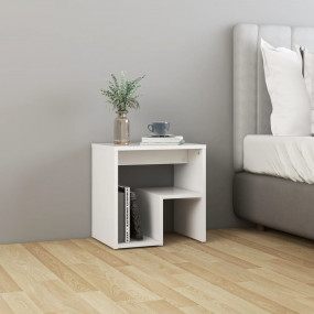 Bed Cabinet White Engineered wood Small Storage Bedside...