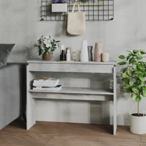 Console Table Concrete Grey Engineered Wood Standard Mo...