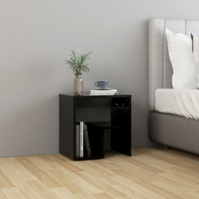 Bed Cabinet Black Engineered wood Small Bed Cabinet Rec...