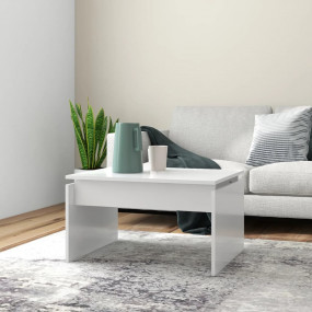 Coffee Table White Engineered Wood 26.8 x 19.7 x 15.0 i...