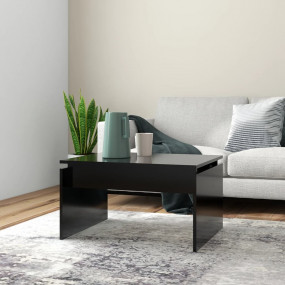 Coffee Table Black Engineered wood 26.8x19.7x15.0 in St...