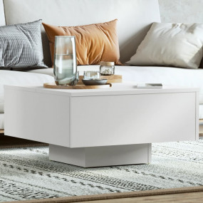 Coffee Table White Engineered Wood 23.6 in x 23.6 in x ...