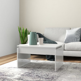 Coffee Table High gloss white Engineered wood Medium Du...