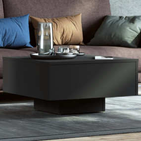 Coffee Table Black Engineered Wood Medium Simple Coffee...