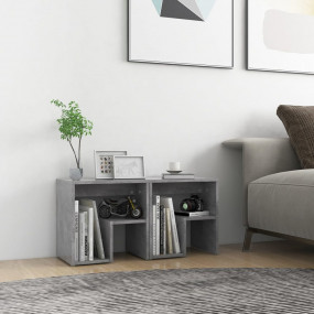 Bed Cabinet Set of 2 Concrete Gray Engineered wood
