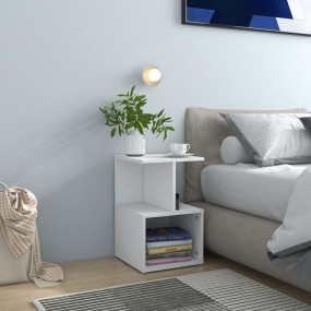 Bedside Cabinet Set of 2 White Engineered wood 13.8x13....