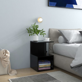 Bedside Cabinet Black Engineered wood 21.7 in tall, 13....