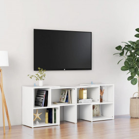 TV Cabinet White Engineered wood Medium TV Cabinet Rect...