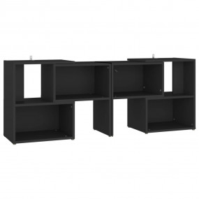 Black TV Cabinet Engineered wood Medium Adjustable Armr...