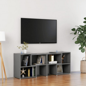 TV Cabinet Grey Engineered wood Medium Modular TV Cabin...