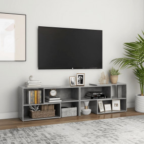 TV Cabinet Concrete grey Engineered wood Large Extendab...