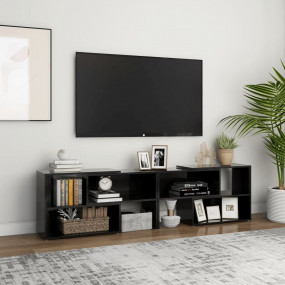 TV Cabinet High gloss black Engineered wood Large Exten...