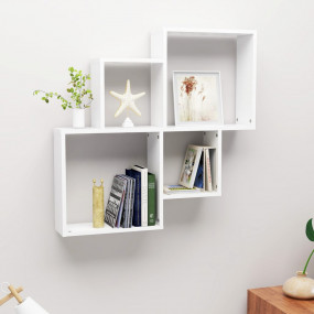 Wall Cube Shelf White Engineered wood 31.5 x 5.9 x 30.9...