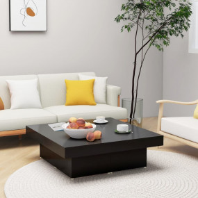 Coffee Table Black Engineered wood Medium Modern Coffee...