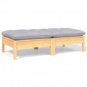 2-seater Garden Sofa Set of 2 Grey