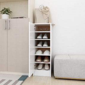 Shoe Cabinet White Engineered wood Compact Shoe Cabinet