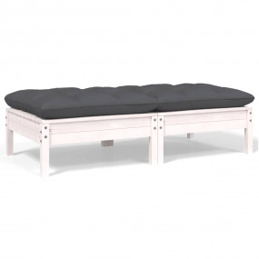 2-seater Garden Sofa Set of 2 White