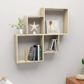 Wall Cube Shelf Sonoma Oak Engineered Wood Medium Wall ...
