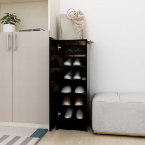 Shoe Cabinet Black Engineered wood Medium Shoe Cabinet