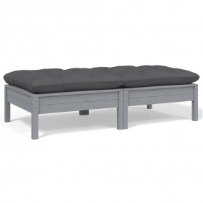 2-seater Garden Sofa Set of 2 Gray