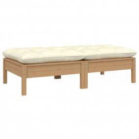 2-seater Garden Sofa Set of 2 Honey brown