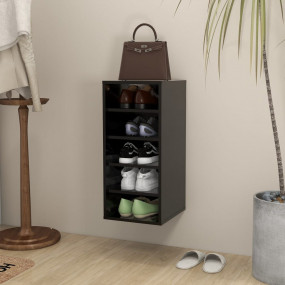 Shoe Cabinet Black Engineered wood Medium Shoe Cabinet