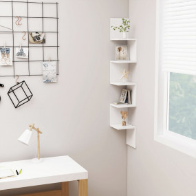 Wall Corner Shelf White Engineered wood Medium Corner S...