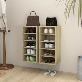 Shoe Cabinet Set of 2 Sonoma oak Engineered wood Standa...