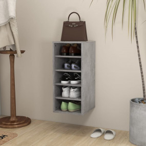 Shoe Cabinet Concrete Grey Engineered Wood Compact