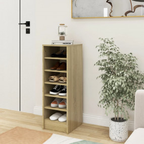 Shoe Cabinet Sonoma oak Engineered wood 12.4 in x 13.8 ...
