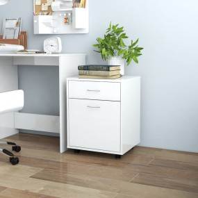 Storage Cabinet High gloss white Engineered wood Compac...