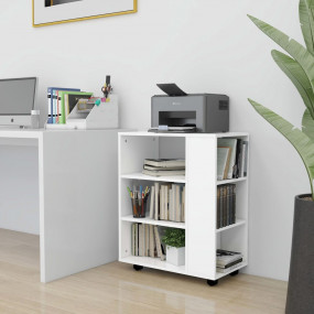 Storage Cabinet White Engineered wood Medium Rolling Ca...