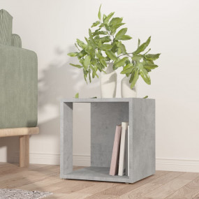 Side Table Concrete Grey Engineered Wood 13x13x13.6 in ...