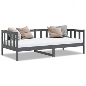 Day Bed Grey Solid pine wood 35.4x78.7 in