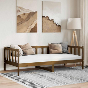 Day Bed Honey brown Solid pine wood 35 x 79 in