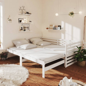 Day Bed White Solid pine wood 2x