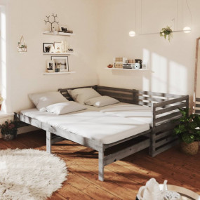 Day Bed Grey Solid Pinewood 2x