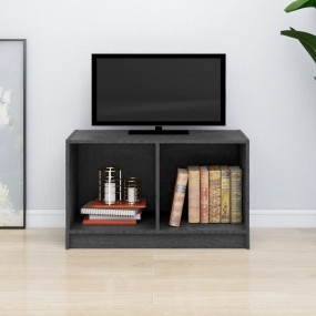 TV Stand Grey Solid Pine Wood Medium TV Stand Rectangul...