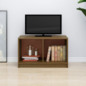 TV Stand Honey Brown Solid pinewood Medium TV Stand Rec...