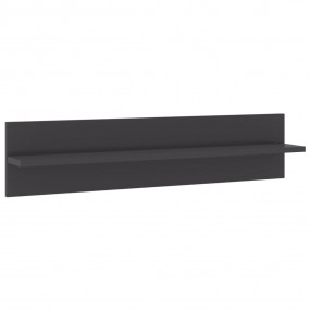 Wall Shelf Set of 2 High gloss grey Engineered Wood Sta...
