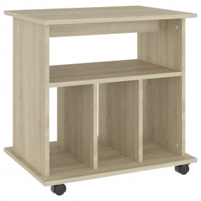 Storage Cabinet Sonoma Oak Engineered Wood Medium Rolli...